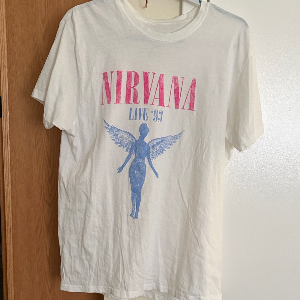 NIRVANA White Smiley Face Tee